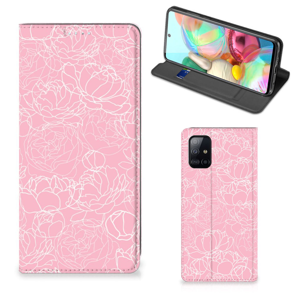 Samsung Galaxy A71 Smart Cover White Flowers