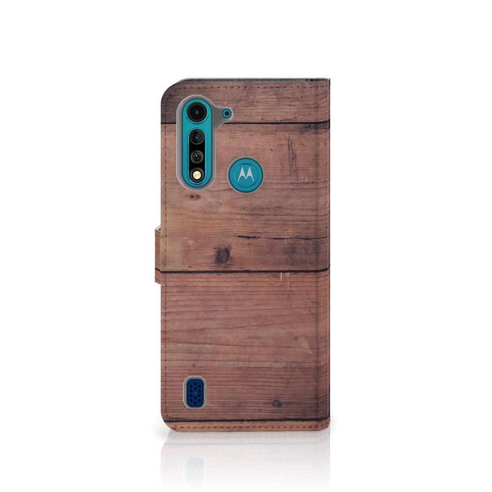 Motorola G8 Power Lite Book Style Case Old Wood