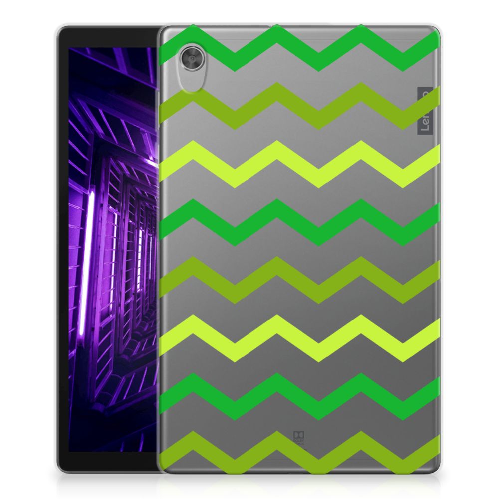 Lenovo Tab M10 HD (2de generatie) Hippe Hoes Zigzag Groen - B2C Telecom