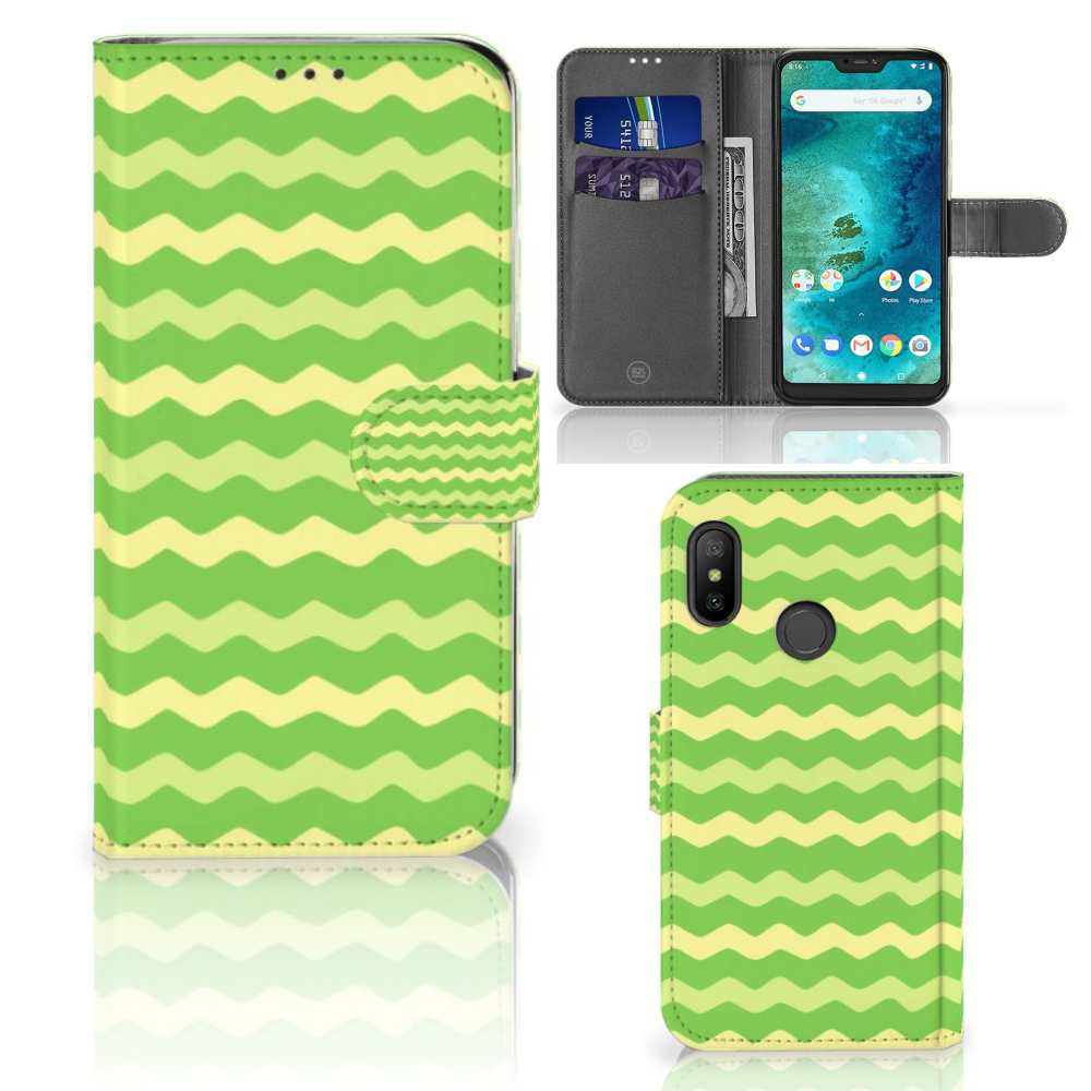 Xiaomi Mi A2 Lite Telefoon Hoesje Waves Green