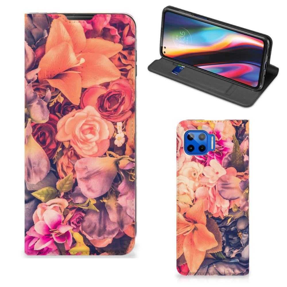 Motorola Moto G 5G Plus Smart Cover Bosje Bloemen