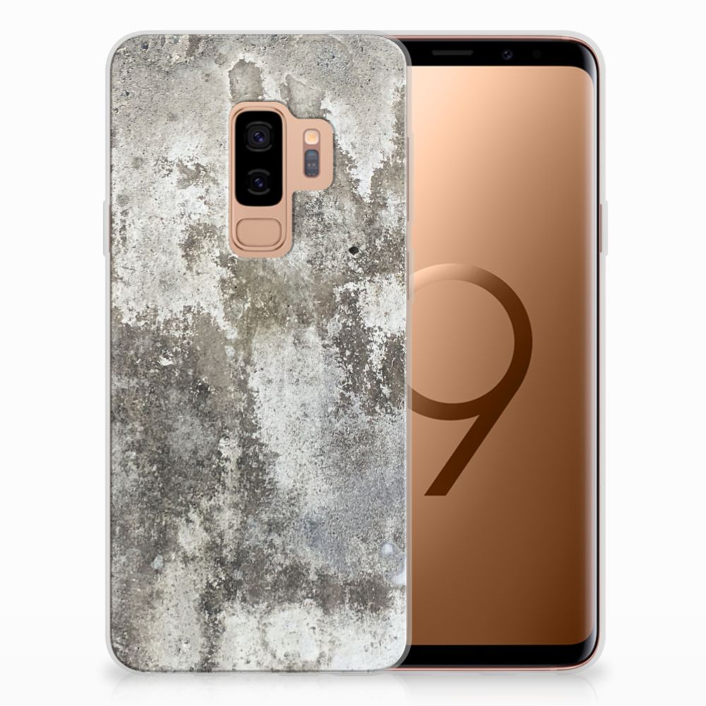 Samsung Galaxy S9 Plus TPU Siliconen Hoesje Beton Print