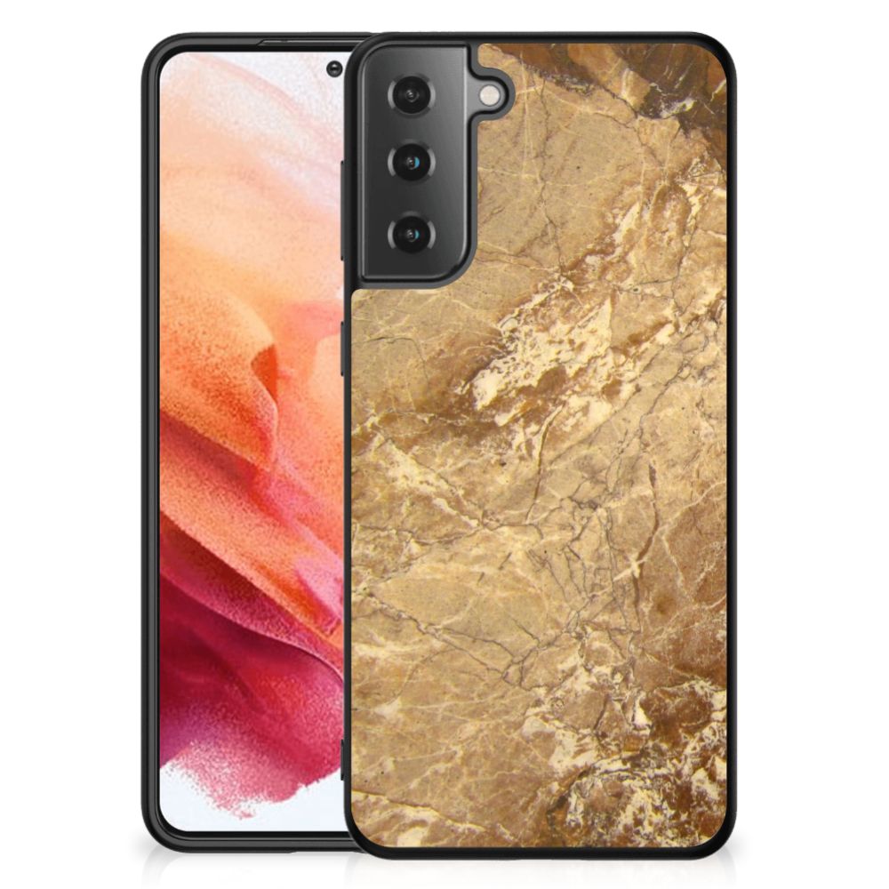 Samsung Galaxy S21 Marmeren Print Telefoonhoesje Marmer Creme
