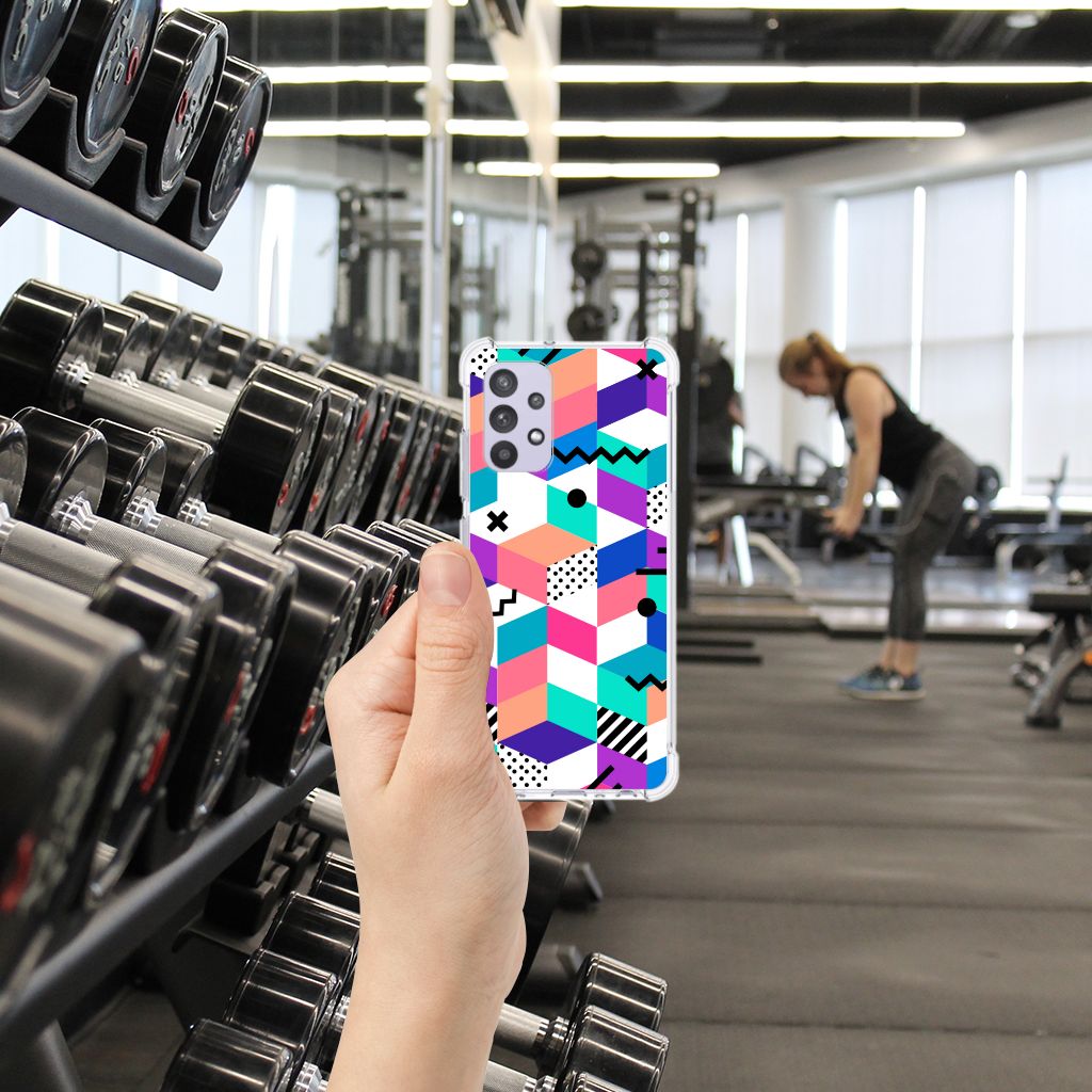 Samsung Galaxy A32 4G | A32 5G Enterprise Editie Shockproof Case Blokken Kleurrijk B2C Telecom