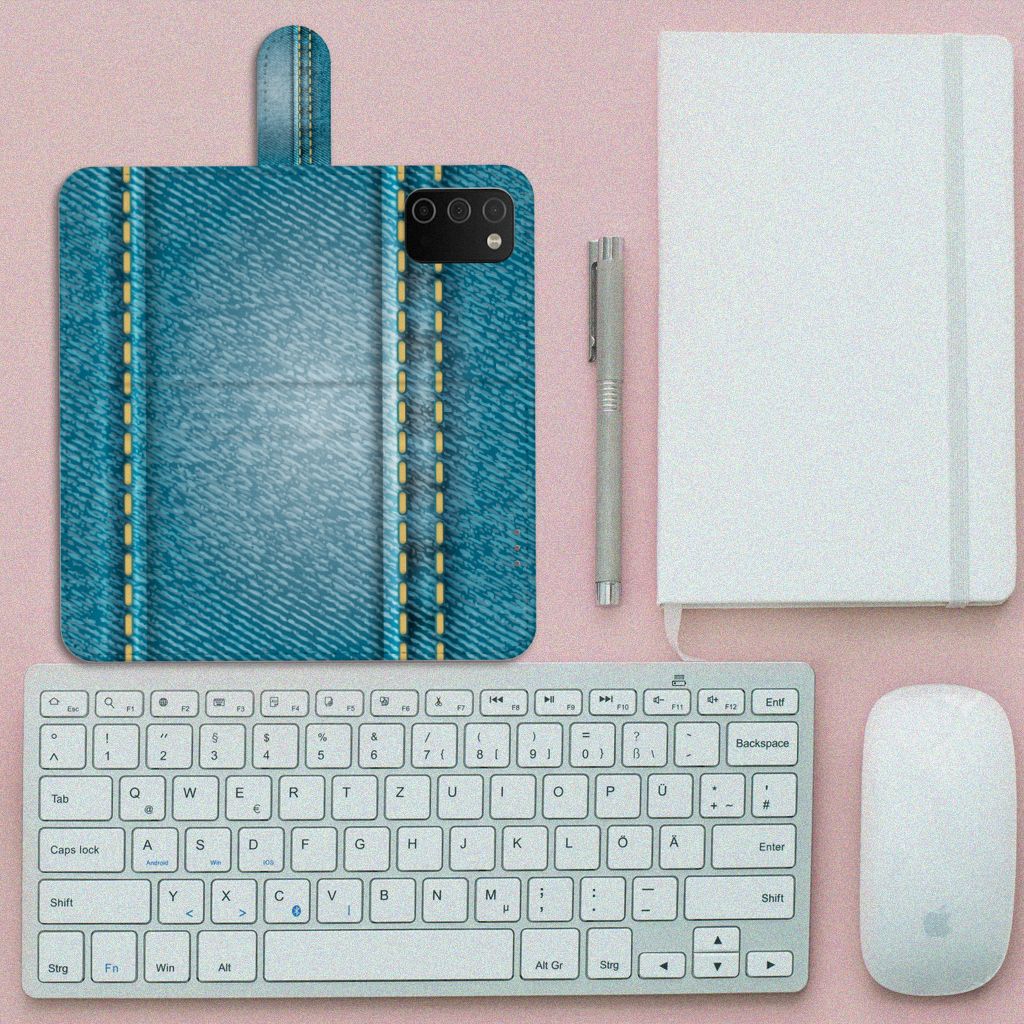 Samsung Galaxy A03s Wallet Case met Pasjes Jeans