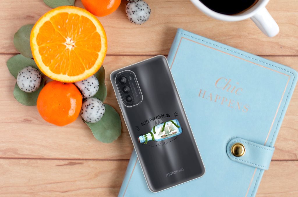 Motorola Moto G52/G82 Telefoonhoesje met Naam Boho Bottle