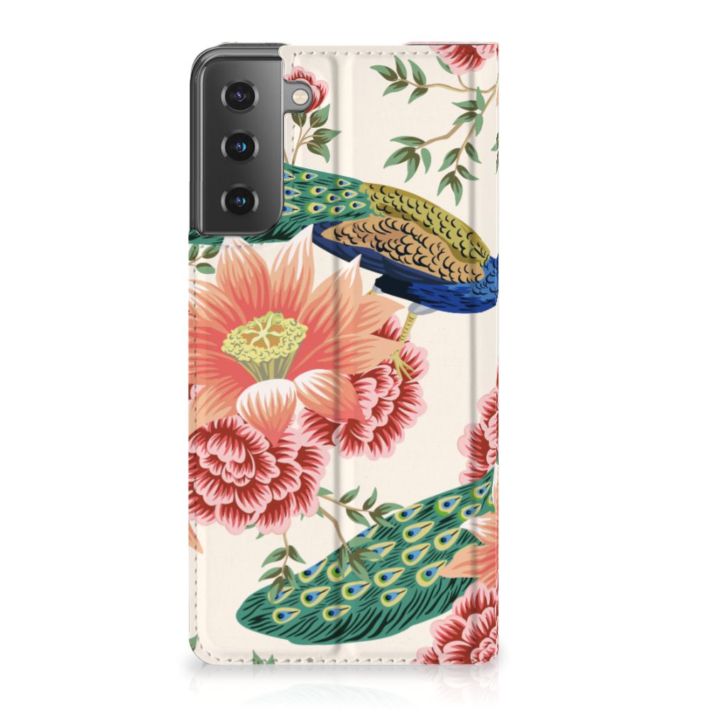 Hoesje maken voor Samsung Galaxy S21 Plus Pink Peacock - B2C Telecom