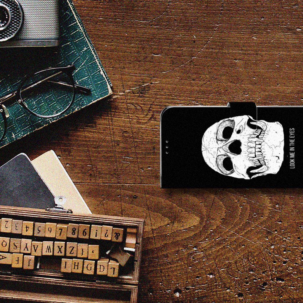 Telefoonhoesje met Naam Motorola Moto G7 Power Skull Eyes