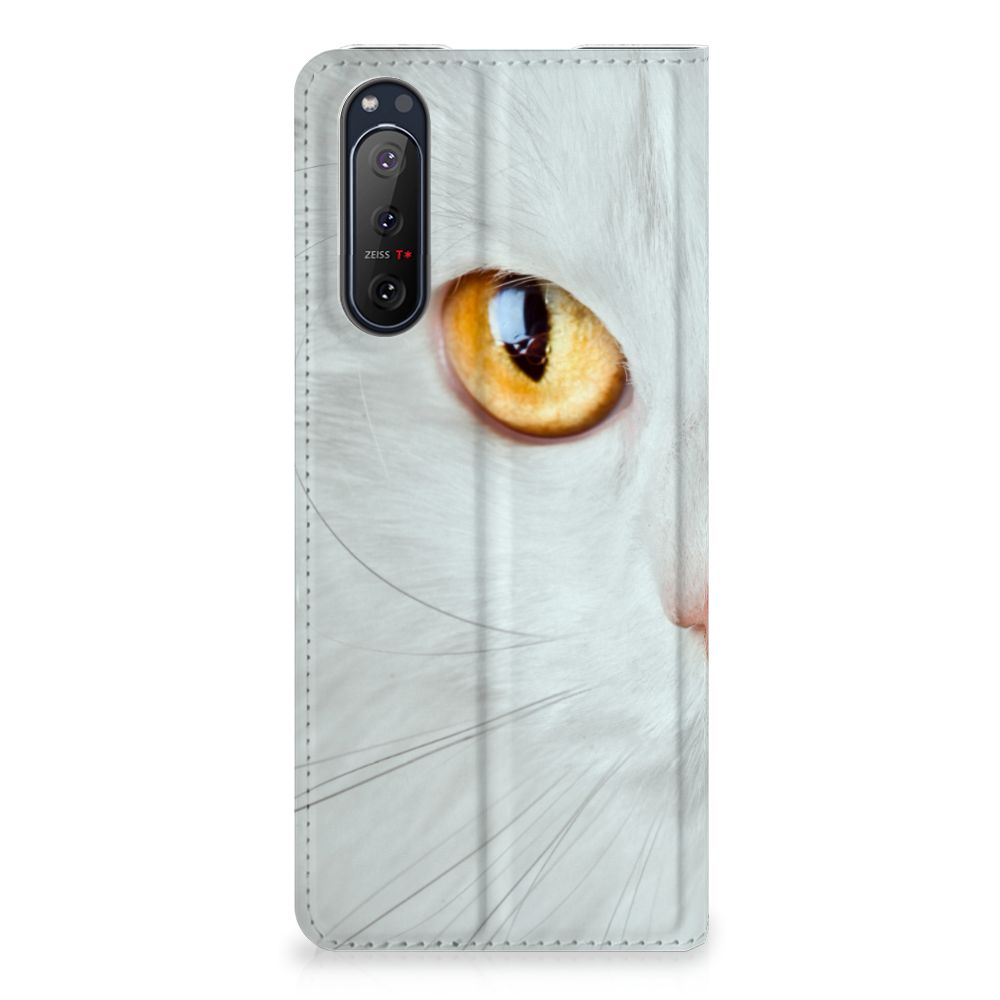 Sony Xperia 5 II Hoesje maken Witte Kat - B2C Telecom