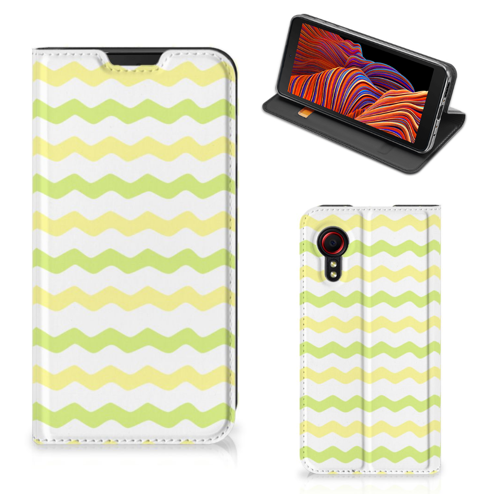 Samsung Galaxy Xcover 5 Hoesje met Magneet Waves Yellow - B2C Telecom