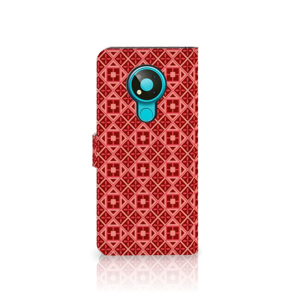 Nokia 3.4 Telefoon Hoesje Batik Rood