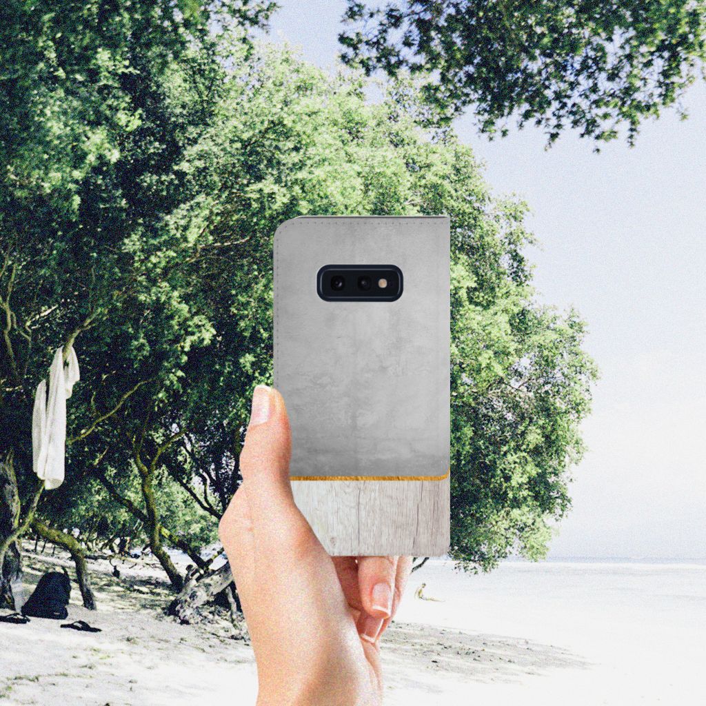Samsung Galaxy S10e Book Wallet Case Wood Concrete