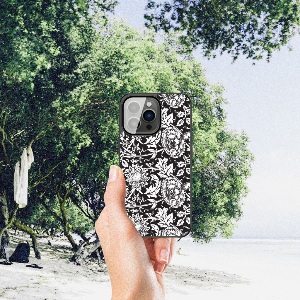 iPhone 13 Pro Bloemen Hoesje Black Flowers B2C Telecom