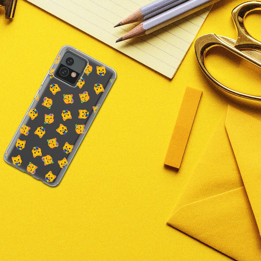TPU bumper voor Motorola Moto G72 Katten Emojis B2C Telecom