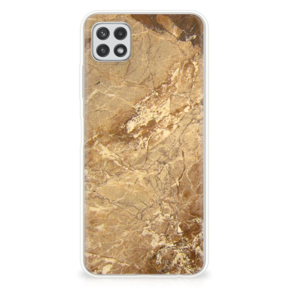 Samsung Galaxy A22 5G TPU Siliconen Hoesje Marmer Creme B2C Telecom