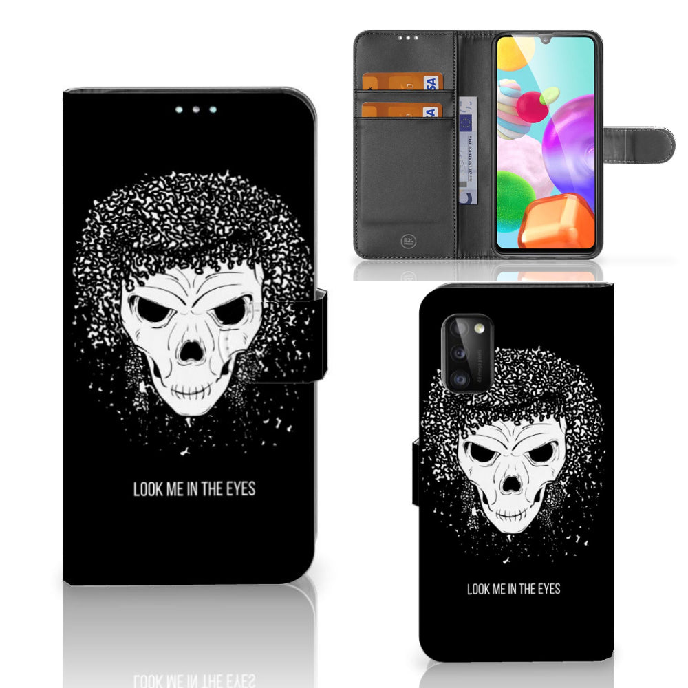 Telefoonhoesje met Naam Samsung Galaxy A41 Skull Hair