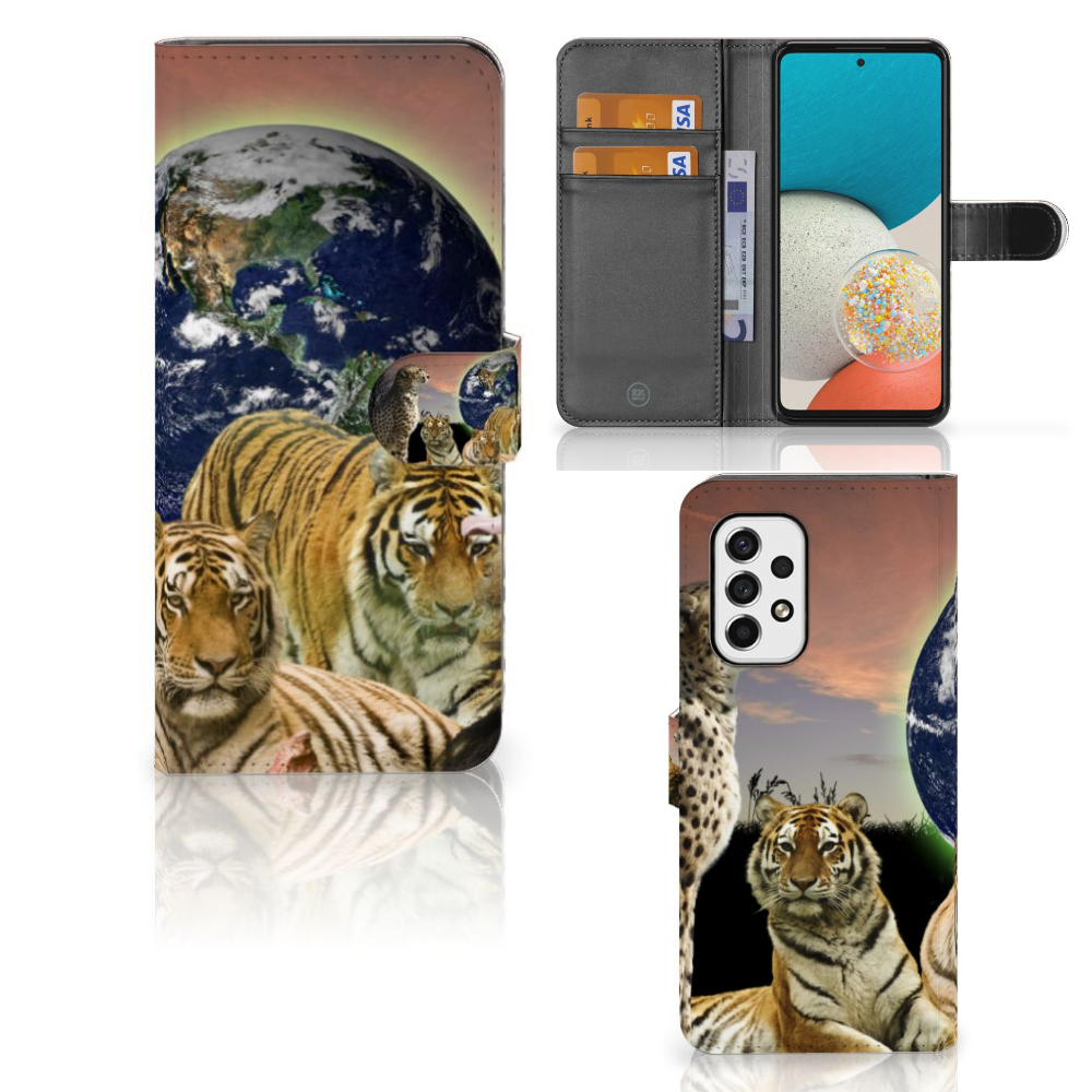 Samsung Galaxy A53 Telefoonhoesje met Pasjes Roofdieren