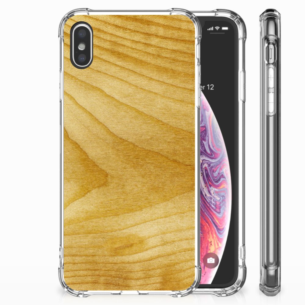 Apple iPhone Xs Max Stevig Telefoonhoesje Licht Hout