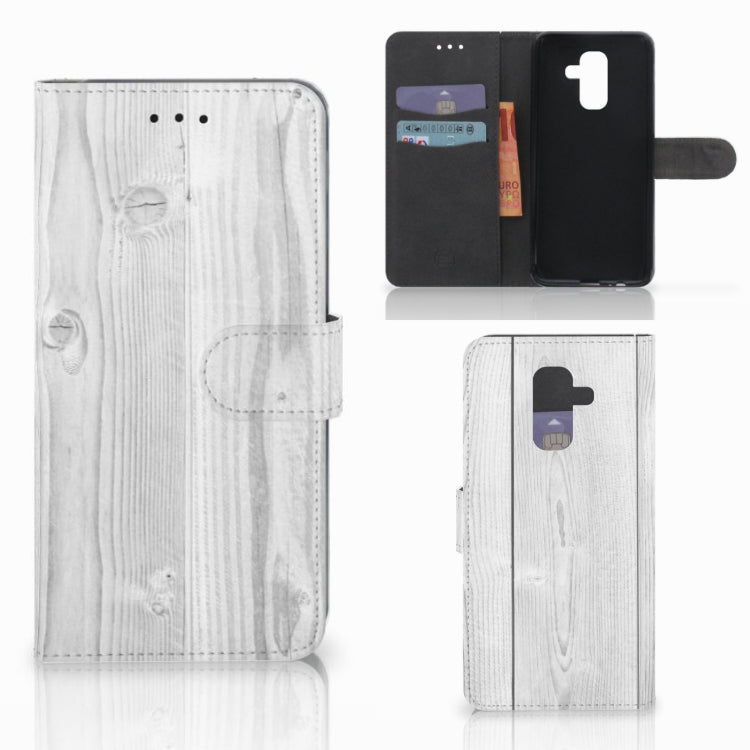 Samsung Galaxy A6 Plus 2018 Book Style Case White Wood