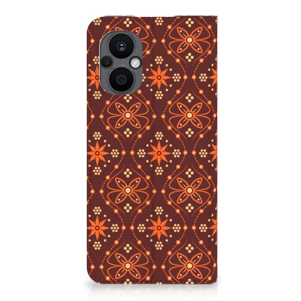 OPPO Reno8 Lite Hoesje met Magneet Batik Brown - B2C Telecom
