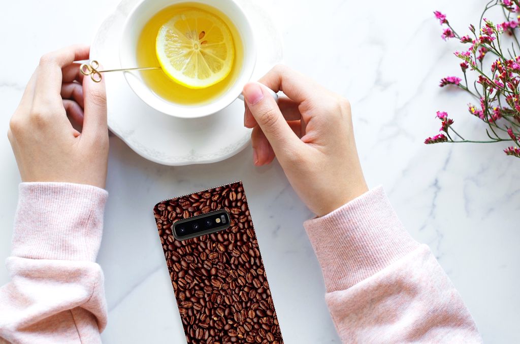 Samsung Galaxy S10 Flip Style Cover Koffiebonen