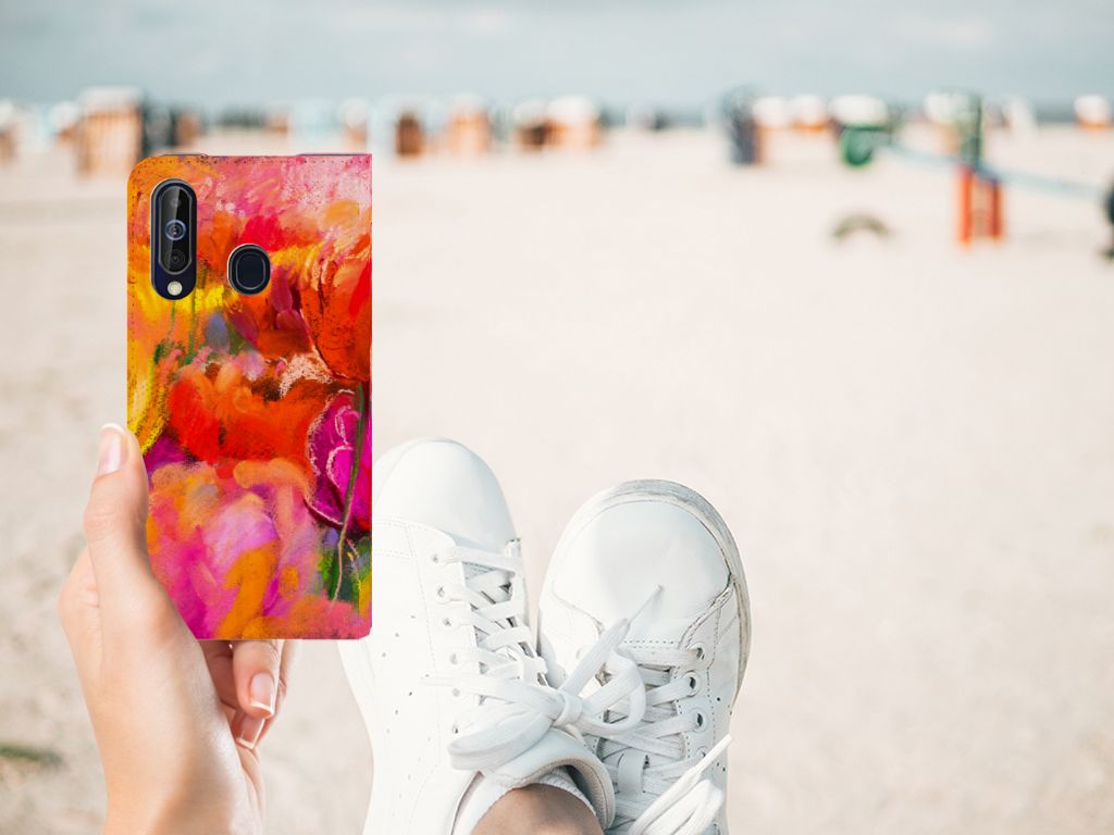 Bookcase Samsung Galaxy A60 Tulips