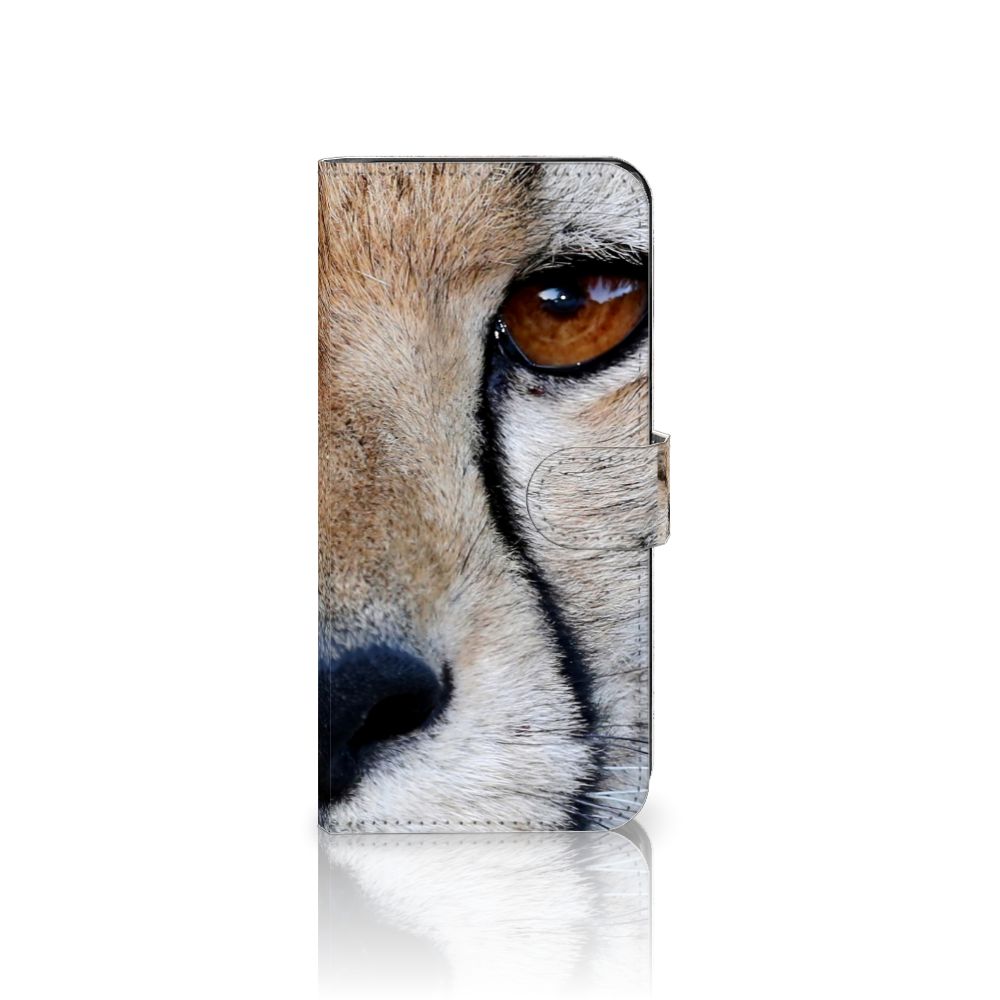 Nokia G60 Telefoonhoesje met Pasjes Cheetah met close-up afbeelding van een cheeta oog.
