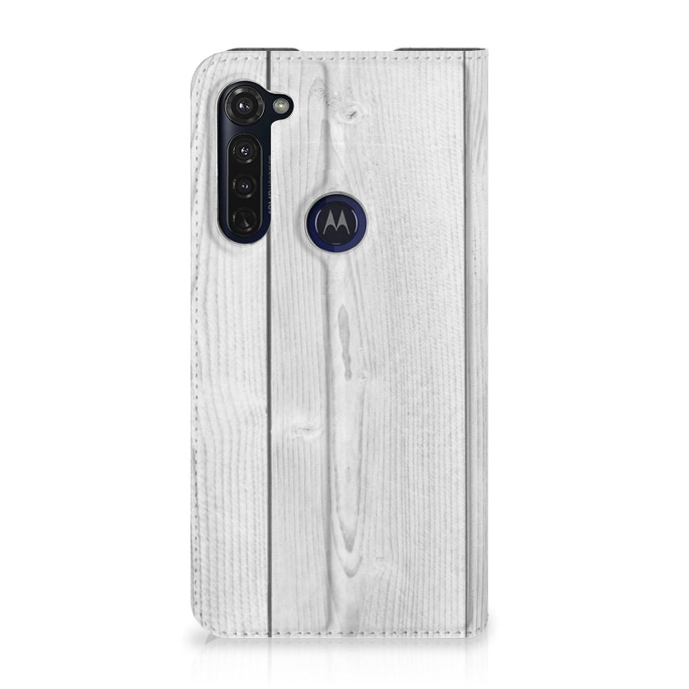 Motorola Moto G Pro Book Wallet Case White Wood - B2C Telecom