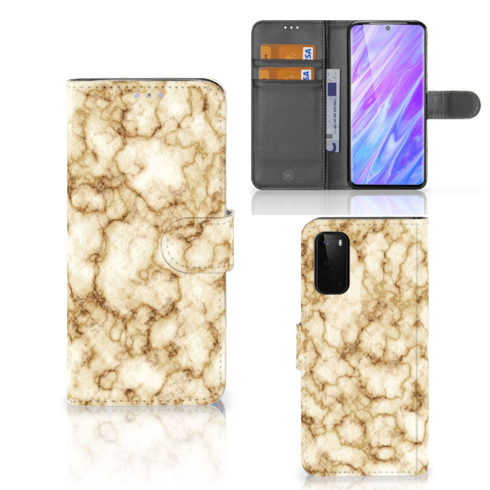 Samsung Galaxy S20 Bookcase Marmer Goud