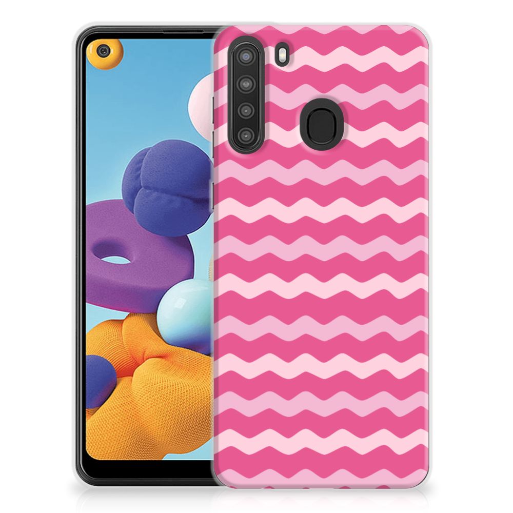 Samsung Galaxy A21 TPU bumper Waves Pink B2C Telecom