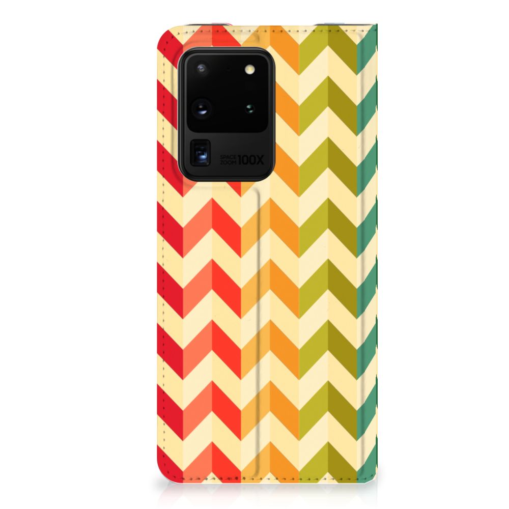 Samsung Galaxy S20 Ultra Hoesje met Magneet Zigzag Multi Color - B2C Telecom