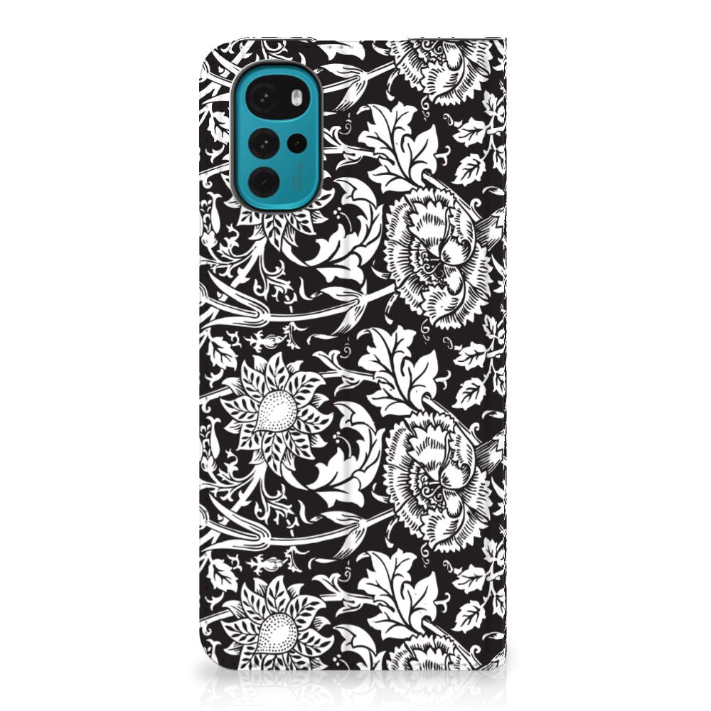 Motorola Moto G22 Smart Cover Black Flowers - B2C Telecom
