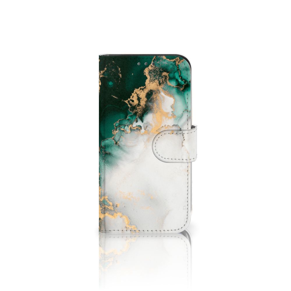 Bookcase voor Apple iPhone 12 Mini Marmer Groen