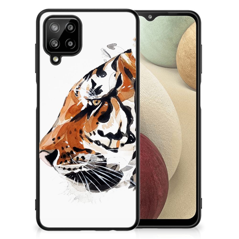 Kleurrijke Telefoonhoesje Samsung Galaxy A12 Watercolor Tiger