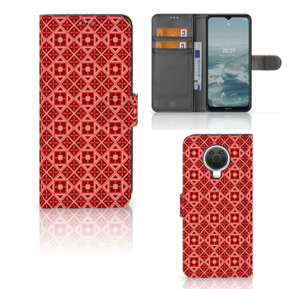 Nokia G10 | G20 Telefoon Hoesje Batik Rood