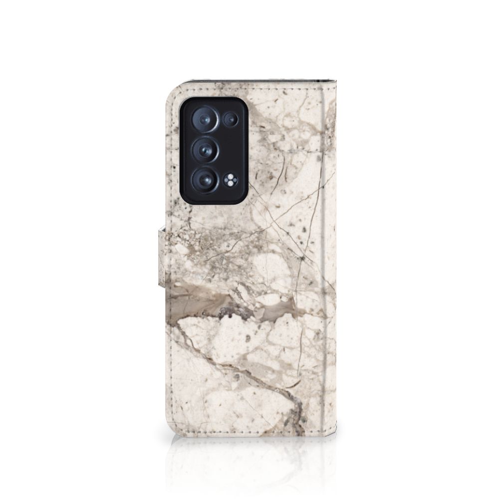 OPPO Reno 6 Pro Plus 5G Bookcase Marmer Beige