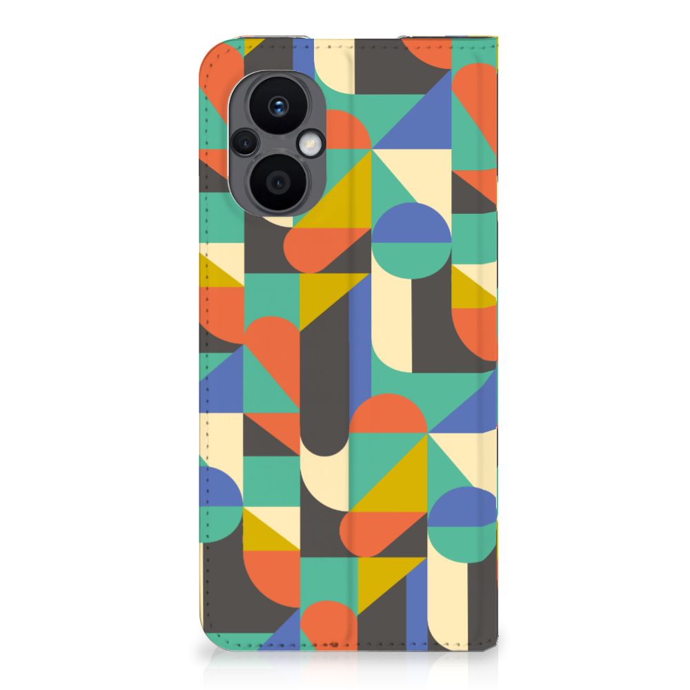 OPPO Reno8 Lite Hoesje met Magneet Funky Retro - B2C Telecom