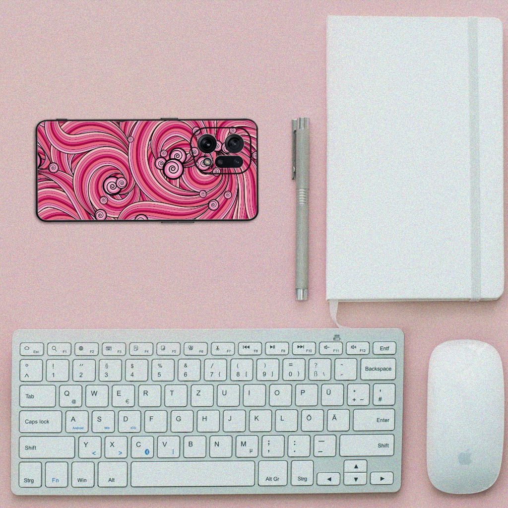 OPPO Find X5 Leuk Telefoonhoesje Swirl Pink B2C Telecom