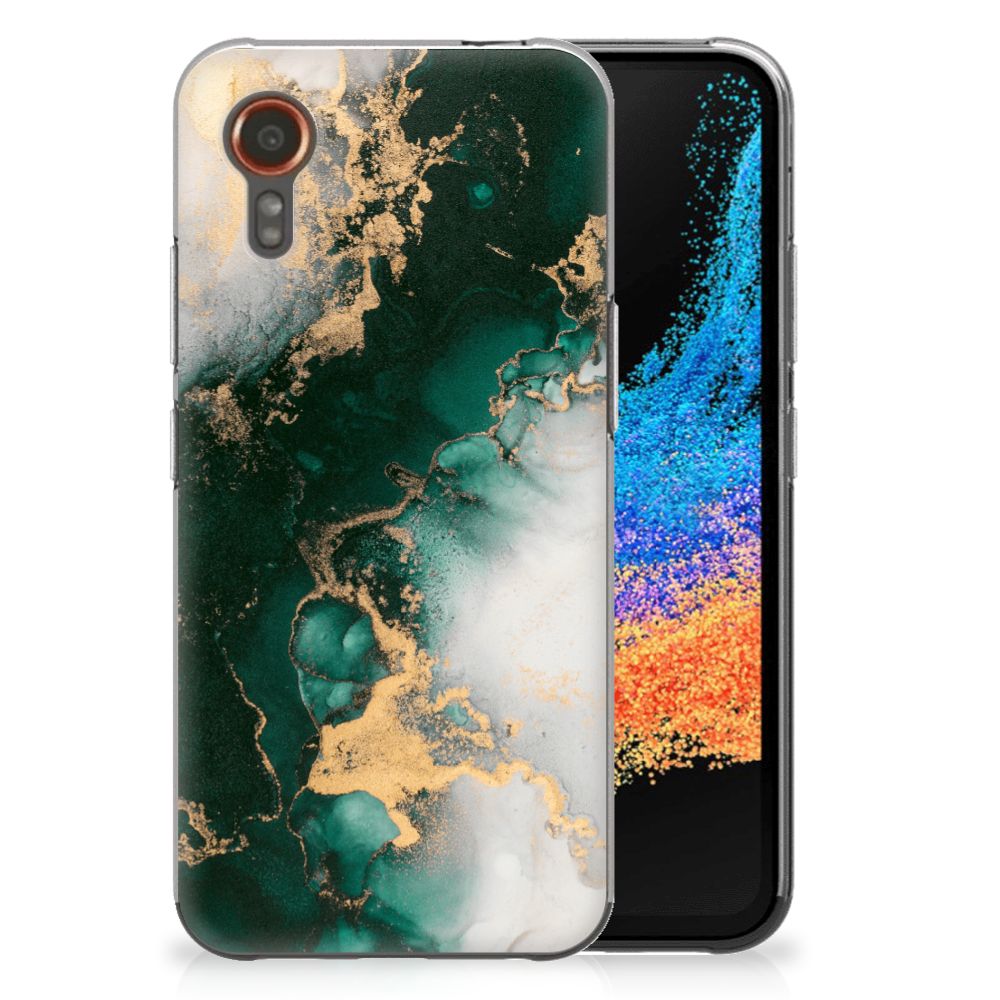 TPU Siliconen Hoesje voor Samsung Galaxy Xcover 7 Marmer Groen
