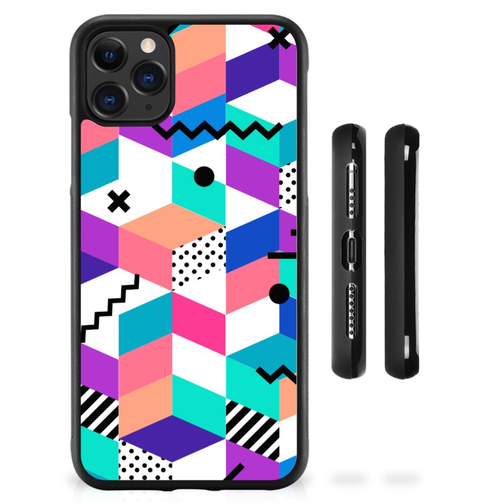 Apple iPhone 11 Pro Max Grip Case Blokken Kleurrijk B2C Telecom