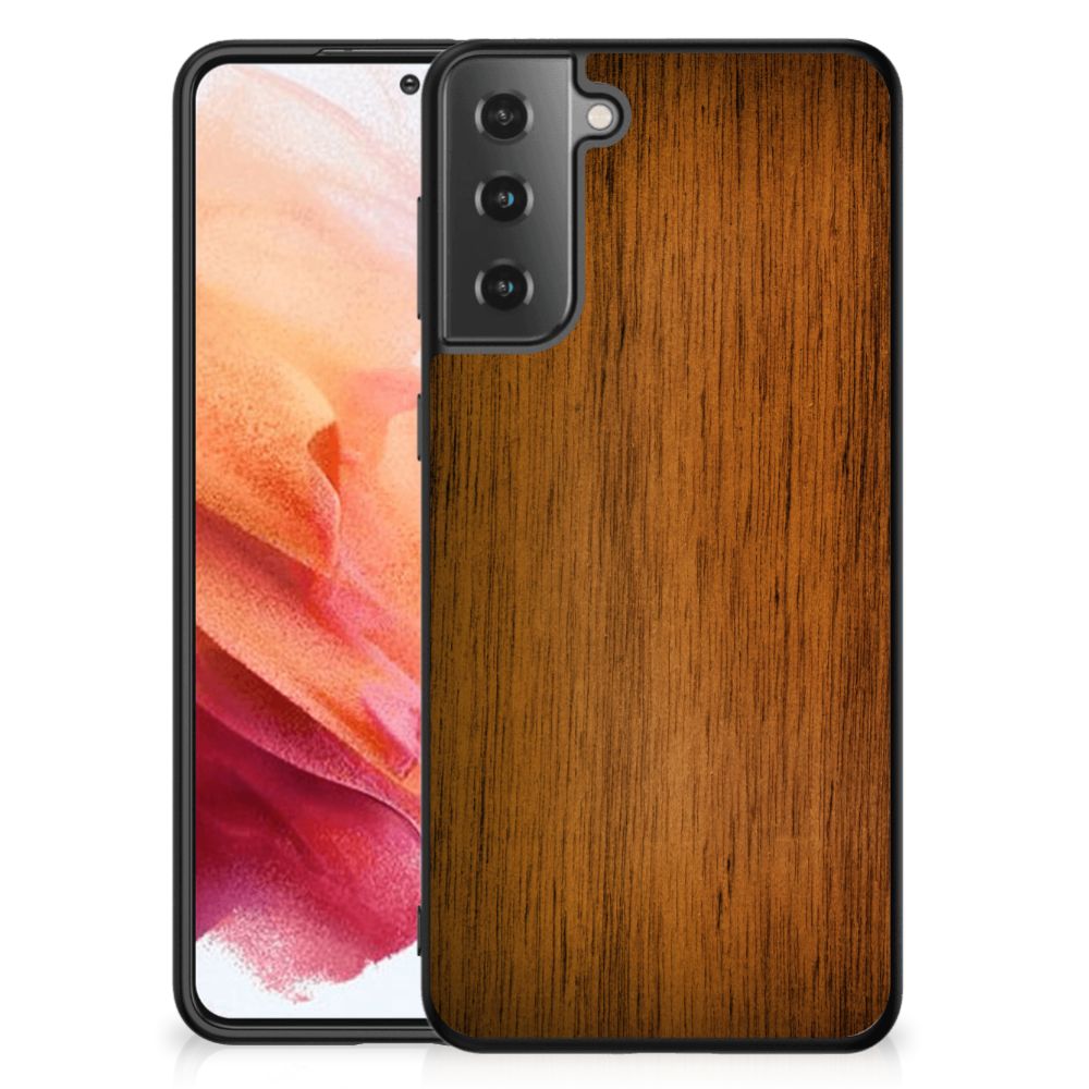 Samsung Galaxy S21 Houten Print Telefoonhoesje Donker Hout