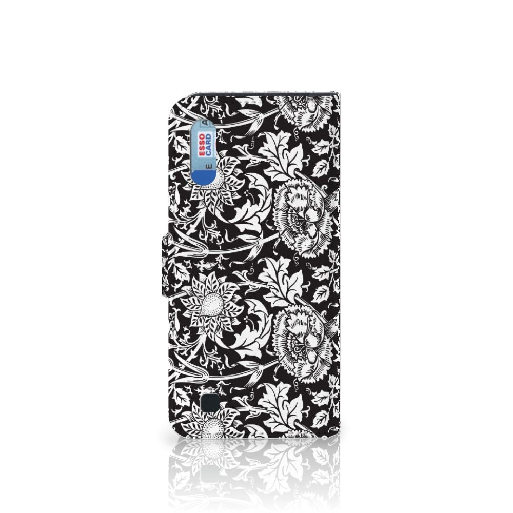 Samsung Galaxy M10 Hoesje Black Flowers