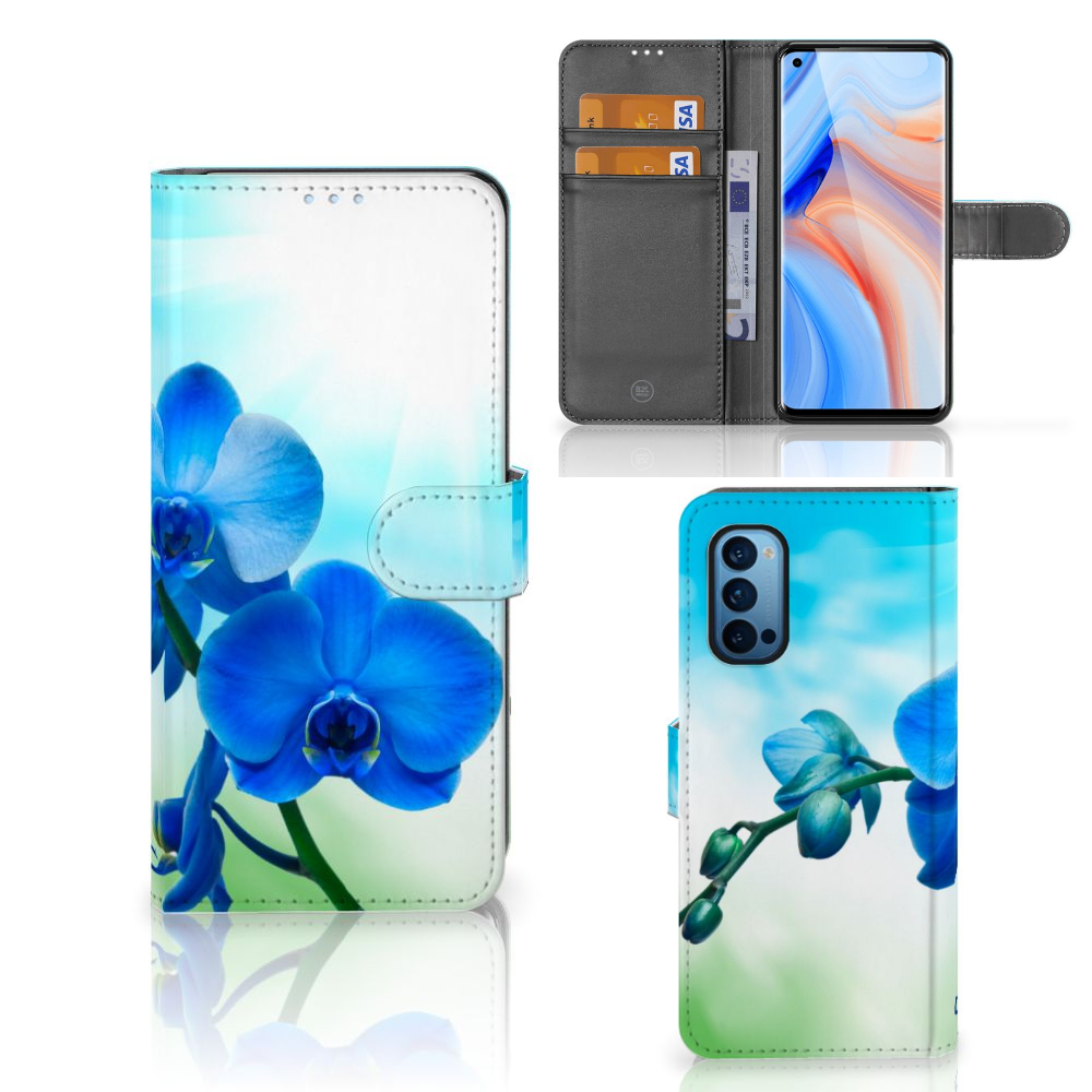 OPPO Reno 4 Pro 5G Hoesje Orchidee Blauw - Cadeau voor je Moeder