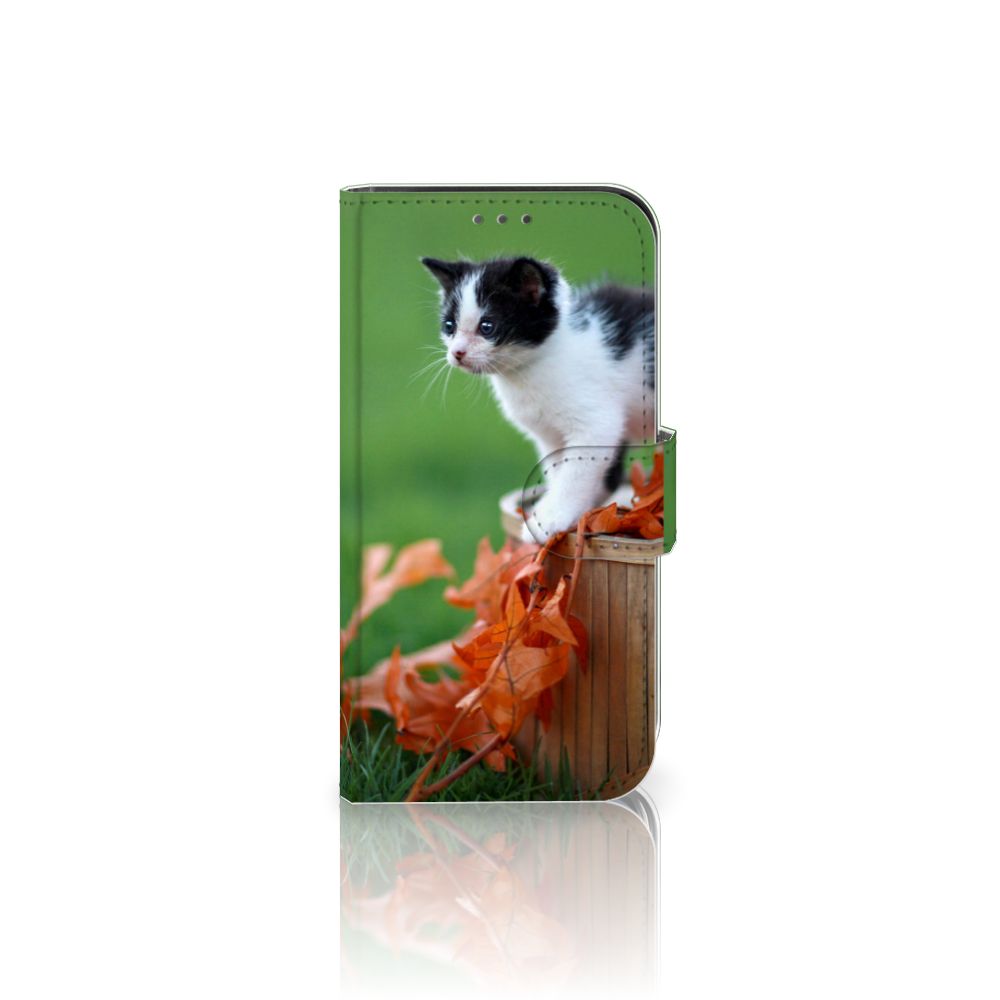 Apple iPhone 12 Mini Telefoonhoesje met Pasjes Kitten