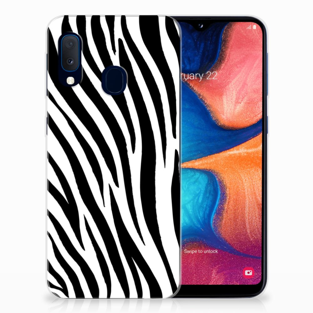 Samsung Galaxy A20e TPU Hoesje Zebra