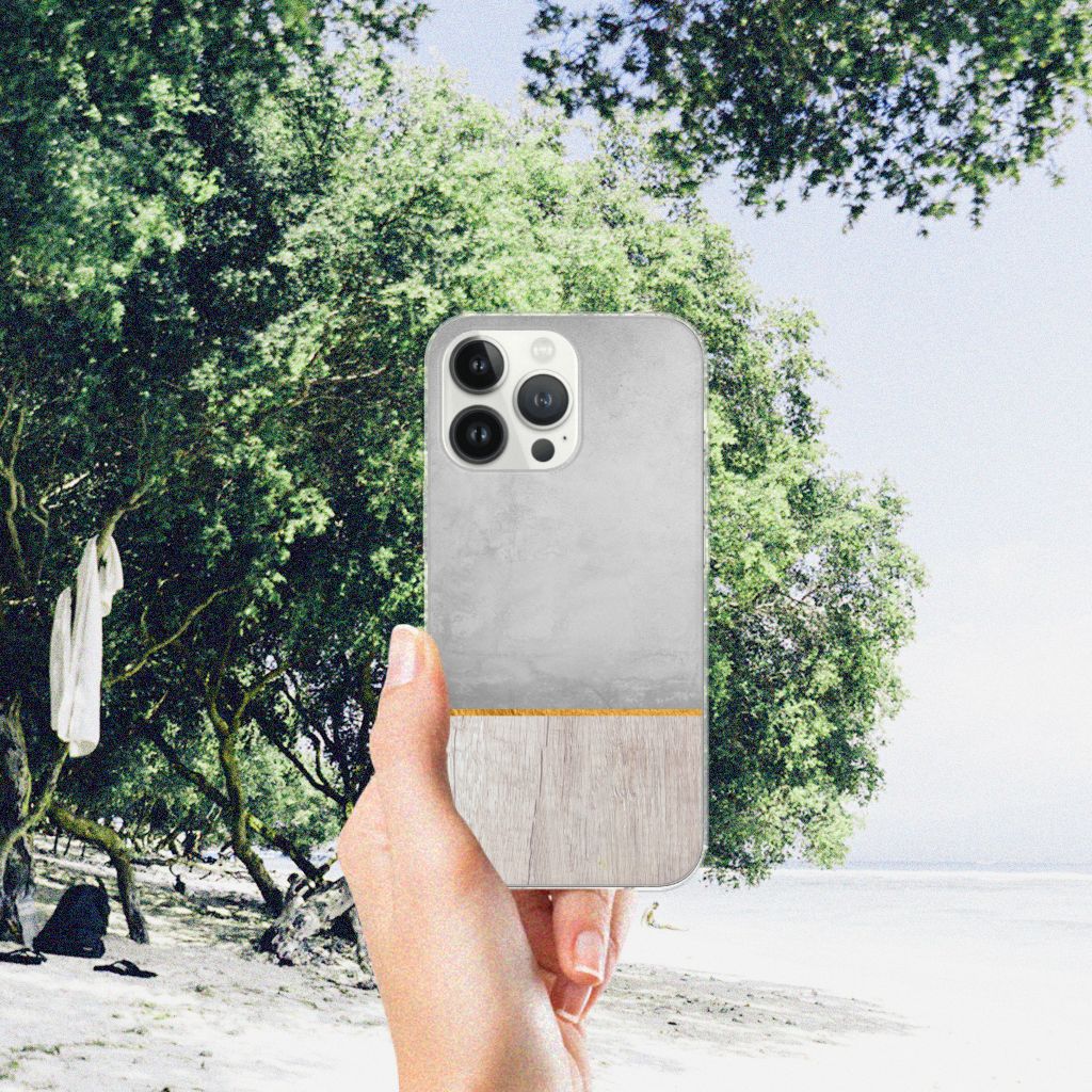 iPhone 13 Pro Max Bumper Hoesje Wood Concrete B2C Telecom