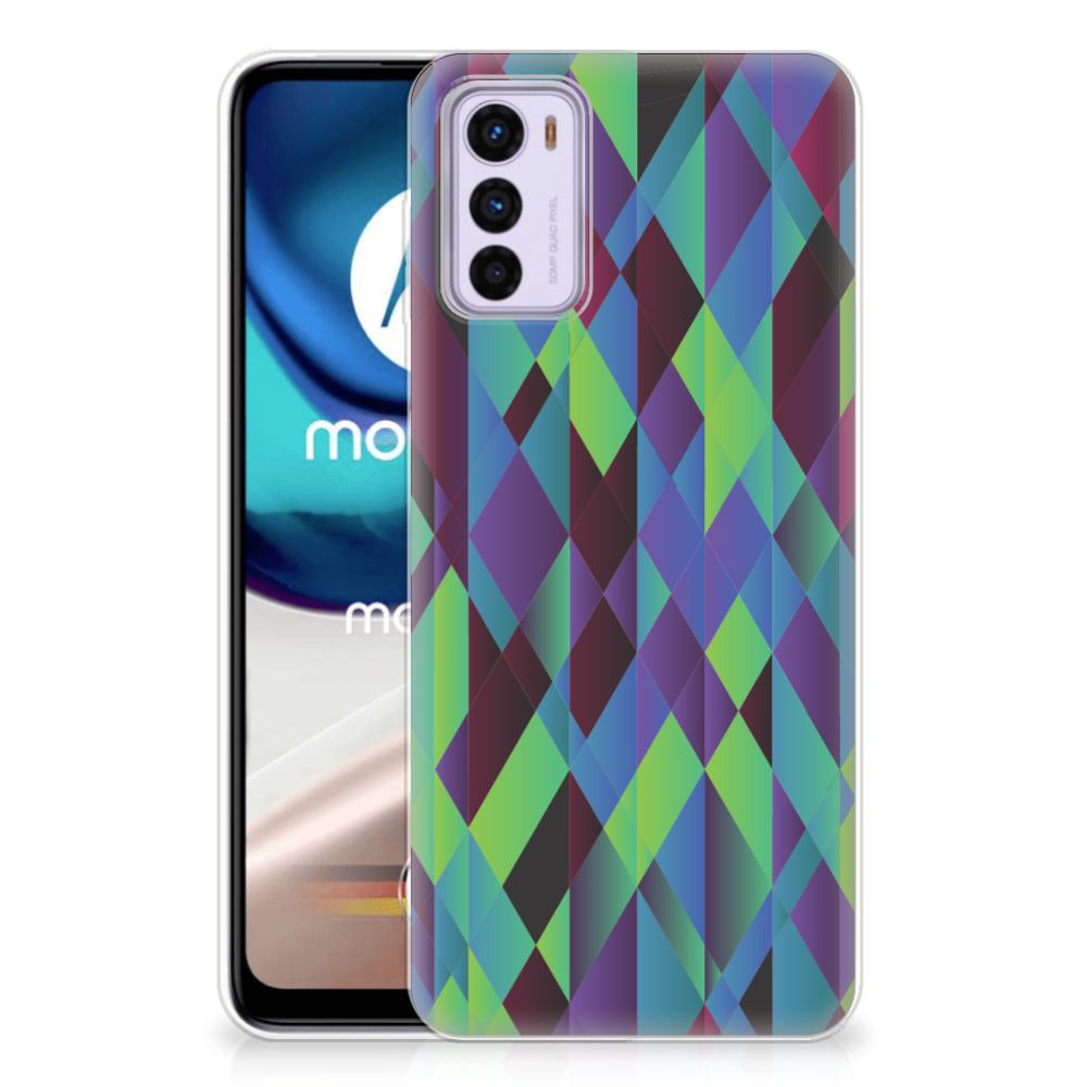 Motorola Moto G42 TPU Hoesje Abstract Green Blue B2C Telecom