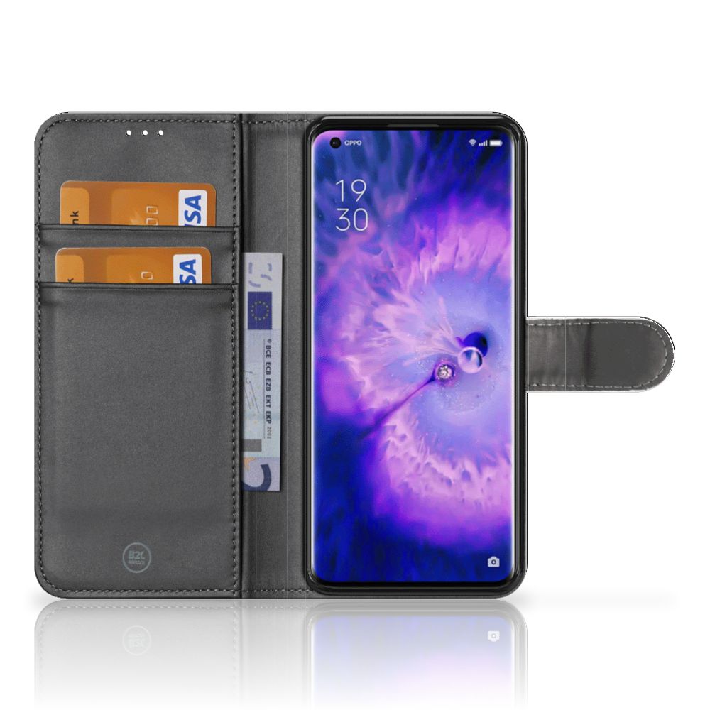 OPPO Find X5 Telefoon Hoesje Geruit Rood met ruimte voor 3 pasjes en strak design