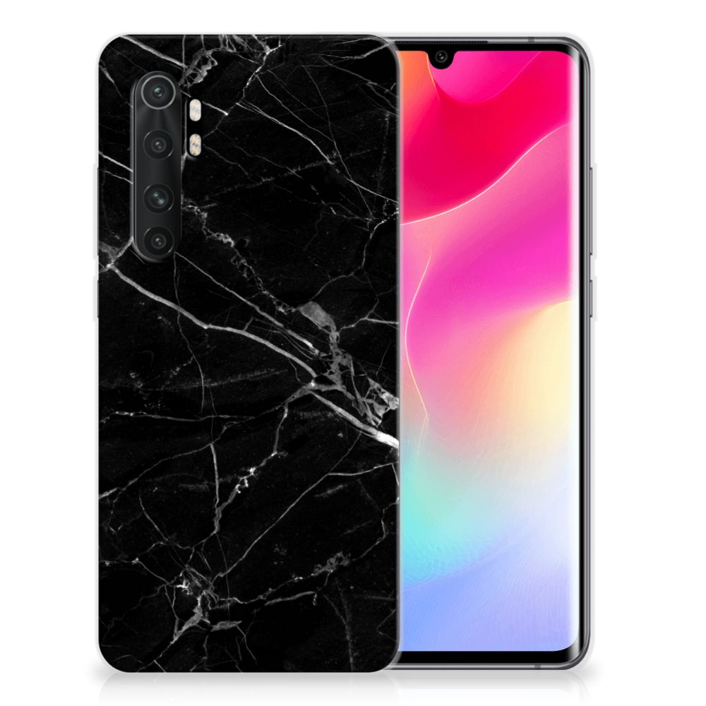 Xiaomi Mi Note 10 Lite TPU Siliconen Hoesje Marmer Zwart - Origineel Cadeau Vader