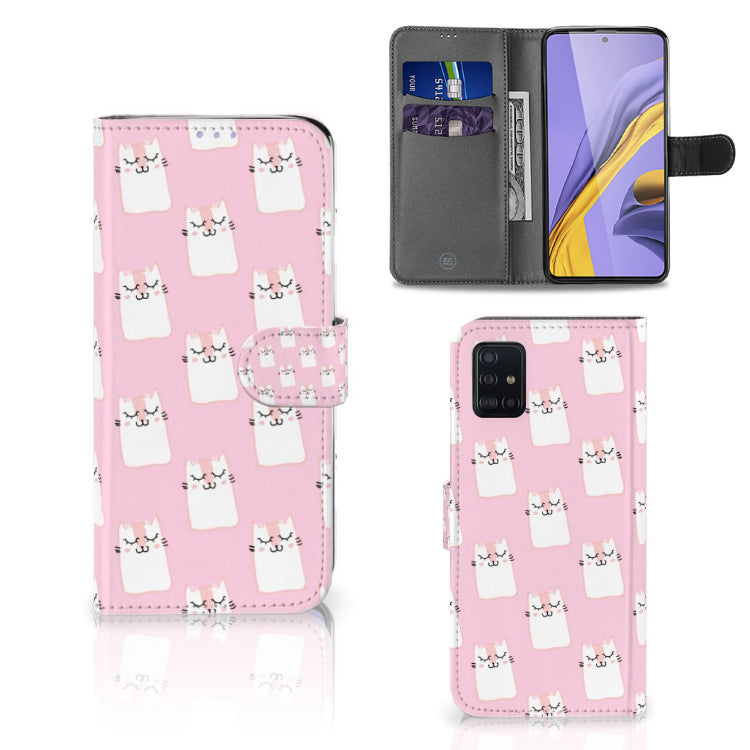 Samsung Galaxy A51 Telefoonhoesje met Pasjes Sleeping Cats